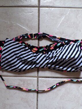 Juicy Couture Swimsuit Bikini Top Womens Large Popsicle Design Bow NEW